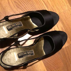 Bruno Magli Couture Black Satin Women's Heels Size 7N